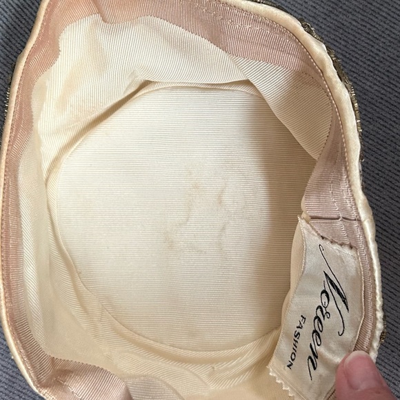 Vintage satin beaded pillbox hat Noreen Fashion - Picture 8 of 10